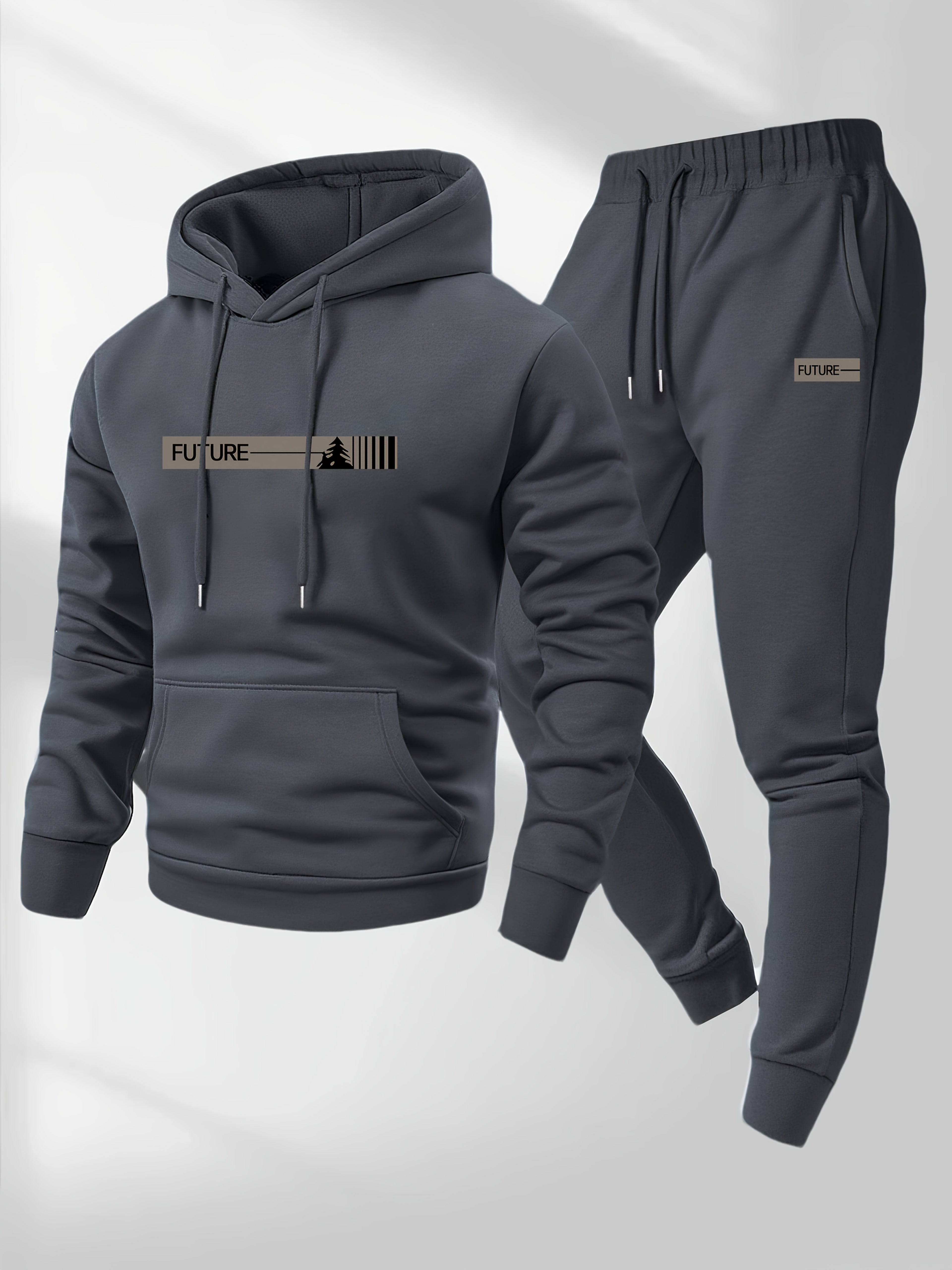Men'S 2pcs Set, Casual Crew Neck Long Sleeve Hooded Sweatshirt And Sweatpants Suit, Suitable for Winter And Autumn, Sportswear Suit, Sweater Hoodie, Sports Top, Jogging Pants, Sweatpants, Hoodie, Sweatshirt, Pants, Hooded Top, Sports Pants Cole Hampton