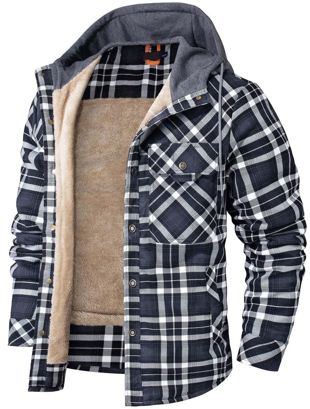 Woodland Jacket – Men's Hooded Flannel Shirt Jacket – Sherpa-Lined Plaid Cole Hampton