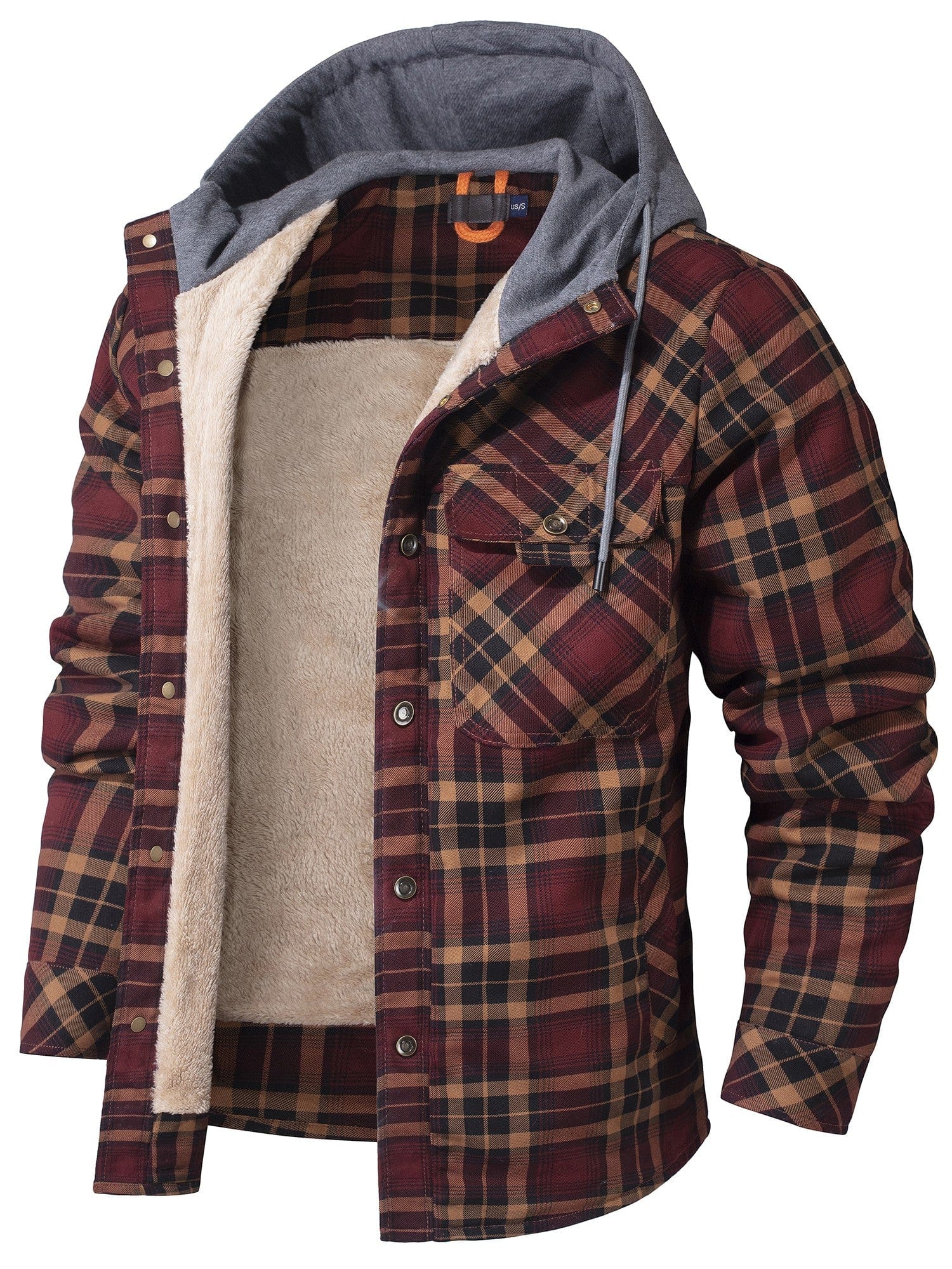 Woodland Jacket – Men's Hooded Flannel Shirt Jacket – Sherpa-Lined Plaid Cole Hampton