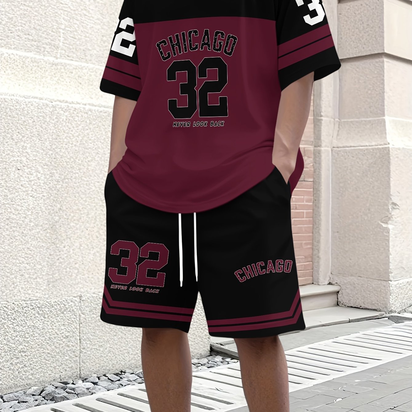 Men's Casual T-Shirt, Crew Neck Short Sleeve and Shorts Set, with Striking "32" Number Pattern, Breathable Regular Fit for Daily and Formal Wear Cole Hampton