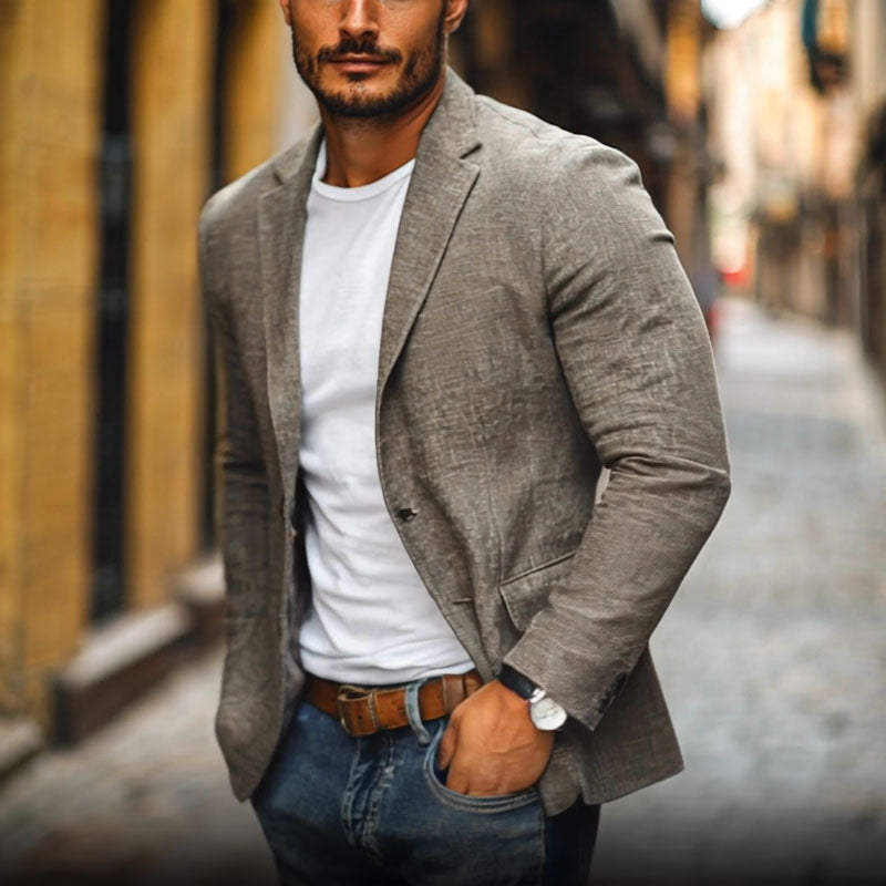 Dino | Men's Single-Breasted Cotton Linen Blazer Cole Hampton