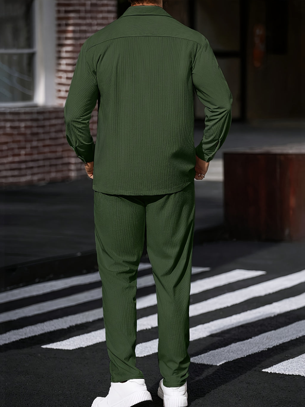 Cole Hampton Men's Shirt & Trousers Set, Two-Pocket Casual