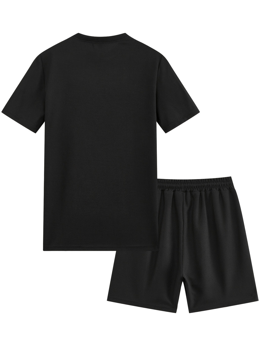 Men'S Waffle Round Neck Short Sleeve T-Shirt And Drawstring Shorts 2pcs Casual Athletic Regular Fit T-Shirt Top Spring Summer Outfit Cole Hampton