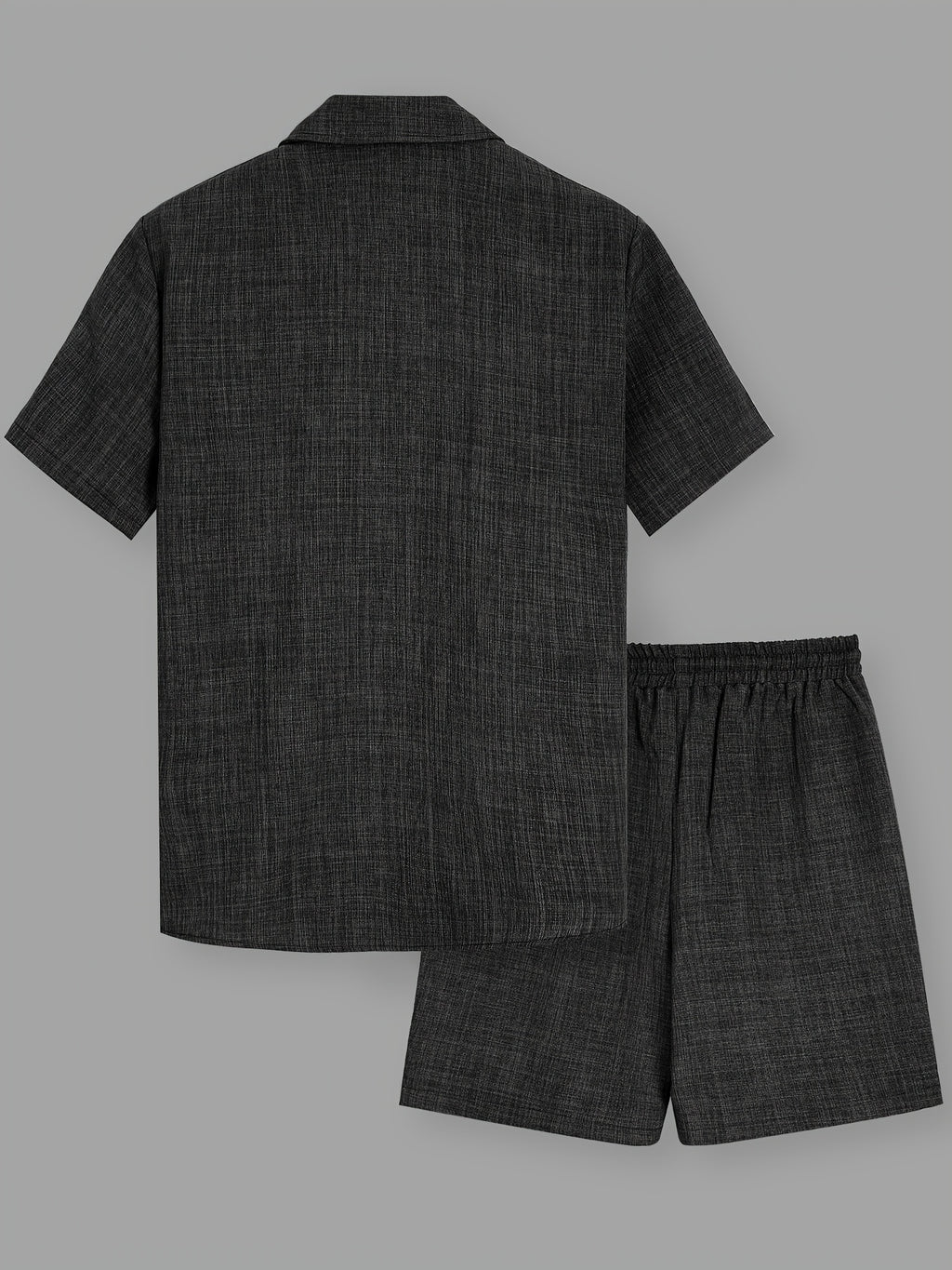 OBM Starry Men'S Solid Color Fresh Pocket Short Sleeve Shirt And Drawstring Double Slant Pockets Shorts Set Cole Hampton