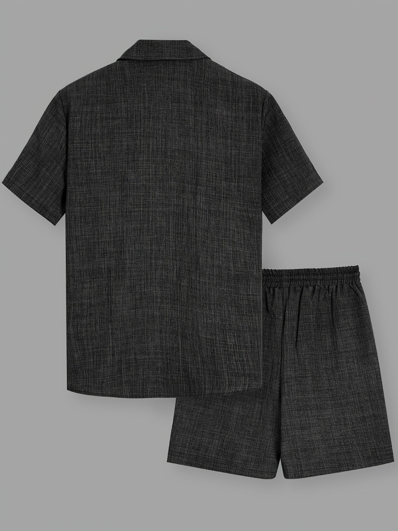 OBM Starry Men'S Solid Color Fresh Pocket Short Sleeve Shirt And Drawstring Double Slant Pockets Shorts Set Cole Hampton