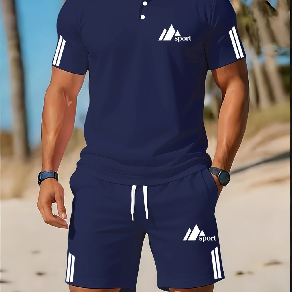 Cole Hampton Men's Polo Shirt & Shorts Set, Summer Casual Cole Hampton