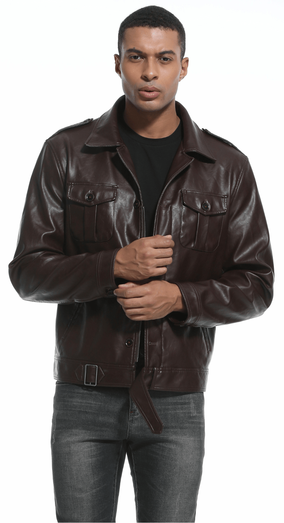 Winslow Jacket – Men's Faux Leather Jacket – Classic Moto Style Cole Hampton