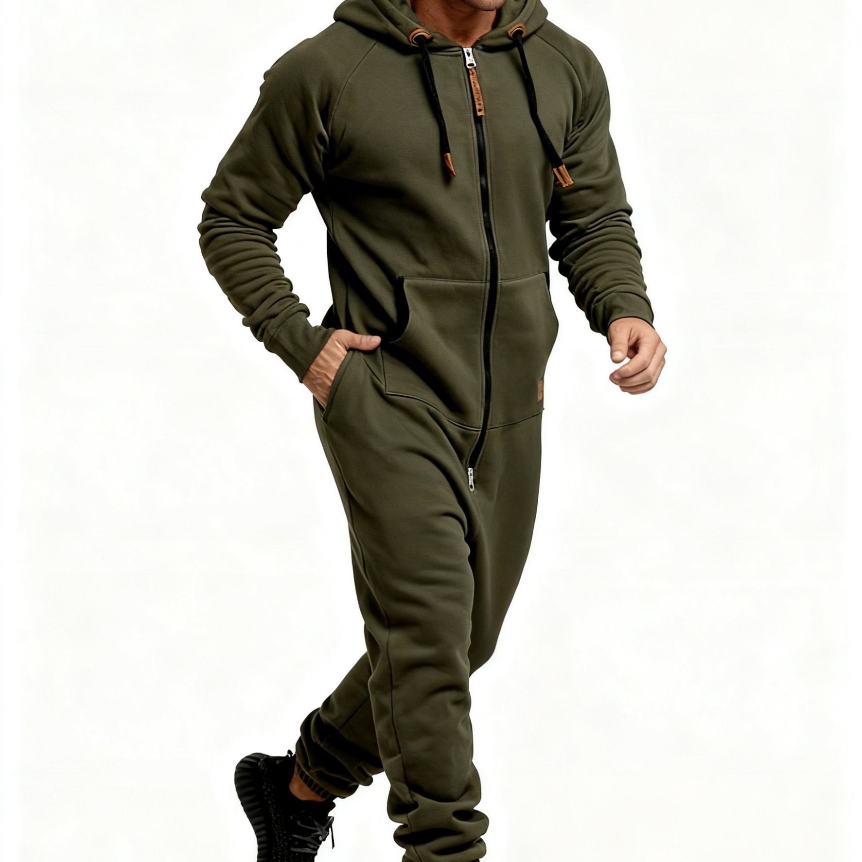 Cole Hampton Men's Hooded Jumpsuit, Zip-Up Coveralls