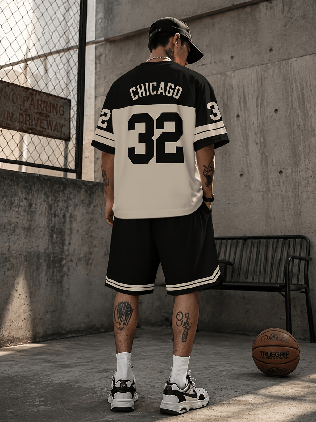 Men's Casual T-Shirt, Crew Neck Short Sleeve and Shorts Set, with Striking "32" Number Pattern, Breathable Regular Fit for Daily and Formal Wear Cole Hampton
