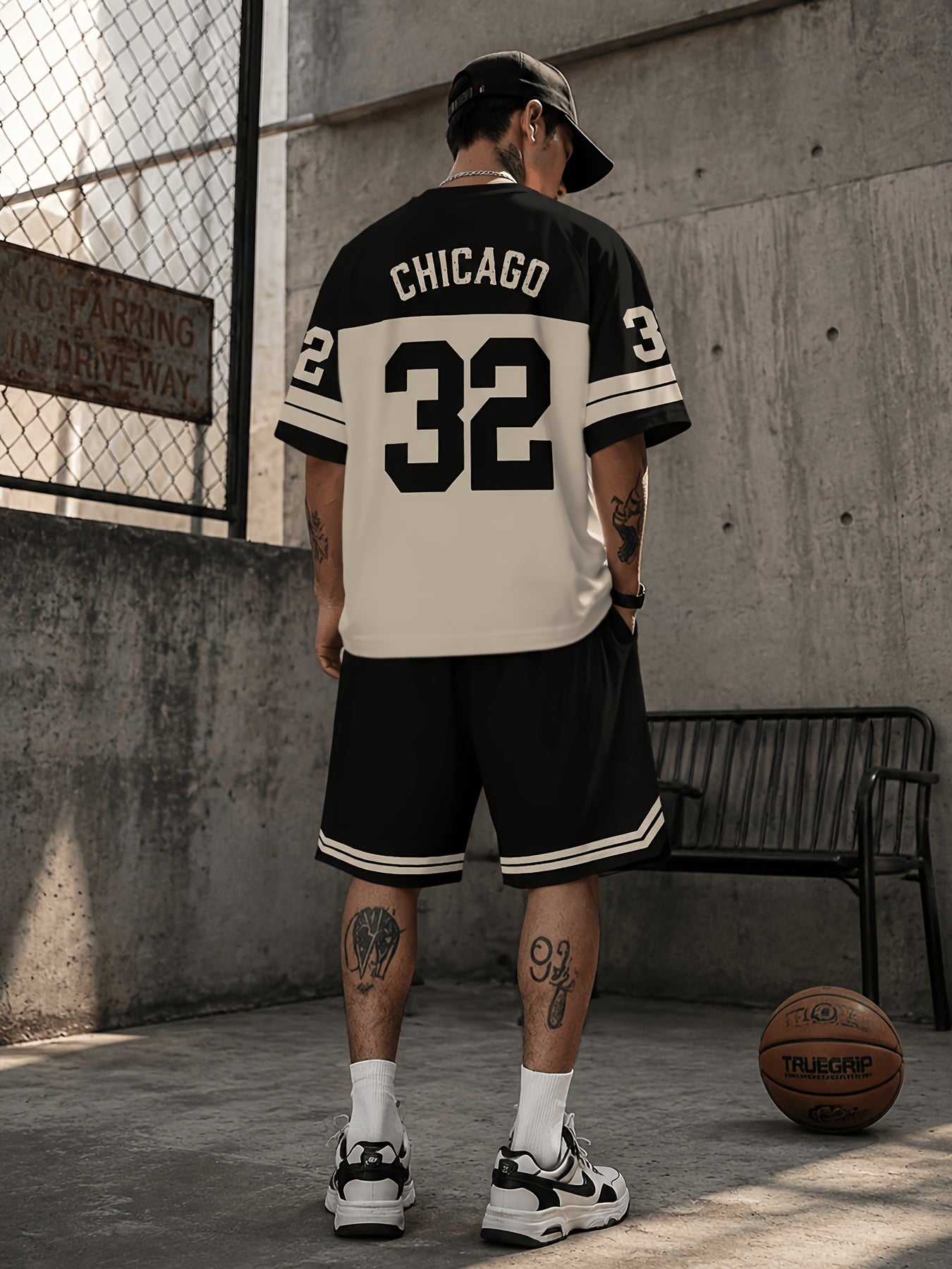 Men's Casual T-Shirt, Crew Neck Short Sleeve and Shorts Set, with Striking "32" Number Pattern, Breathable Regular Fit for Daily and Formal Wear Cole Hampton