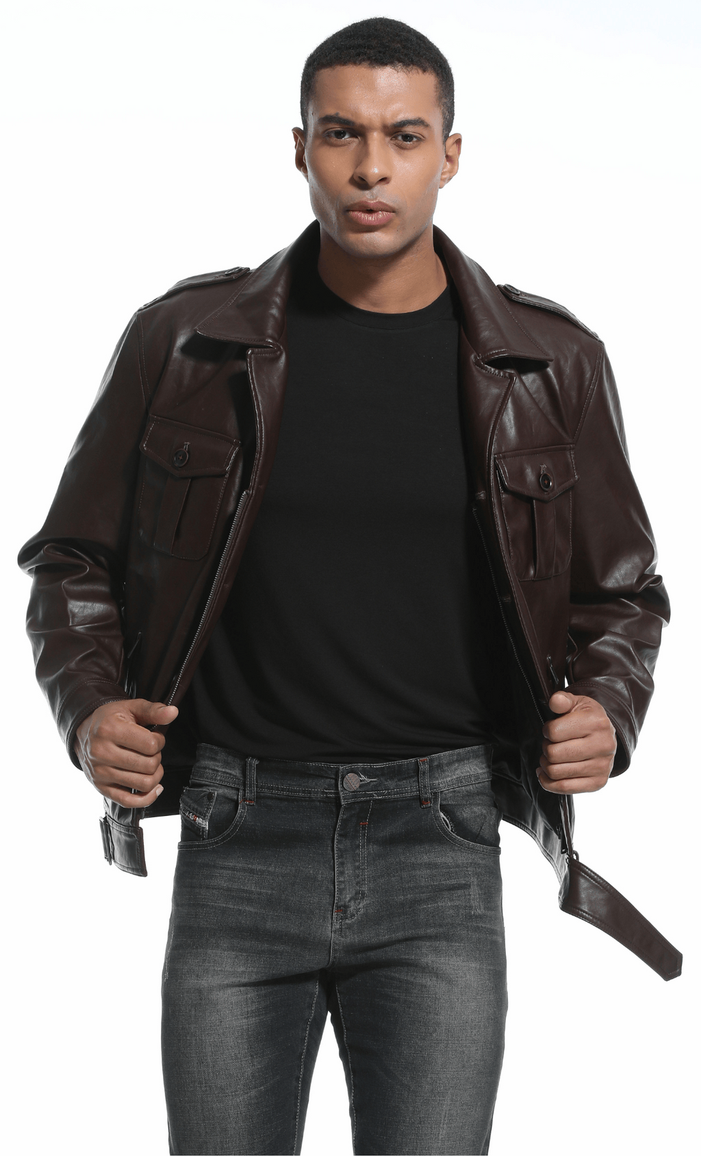 Winslow Jacket – Men's Faux Leather Jacket – Classic Moto Style Cole Hampton