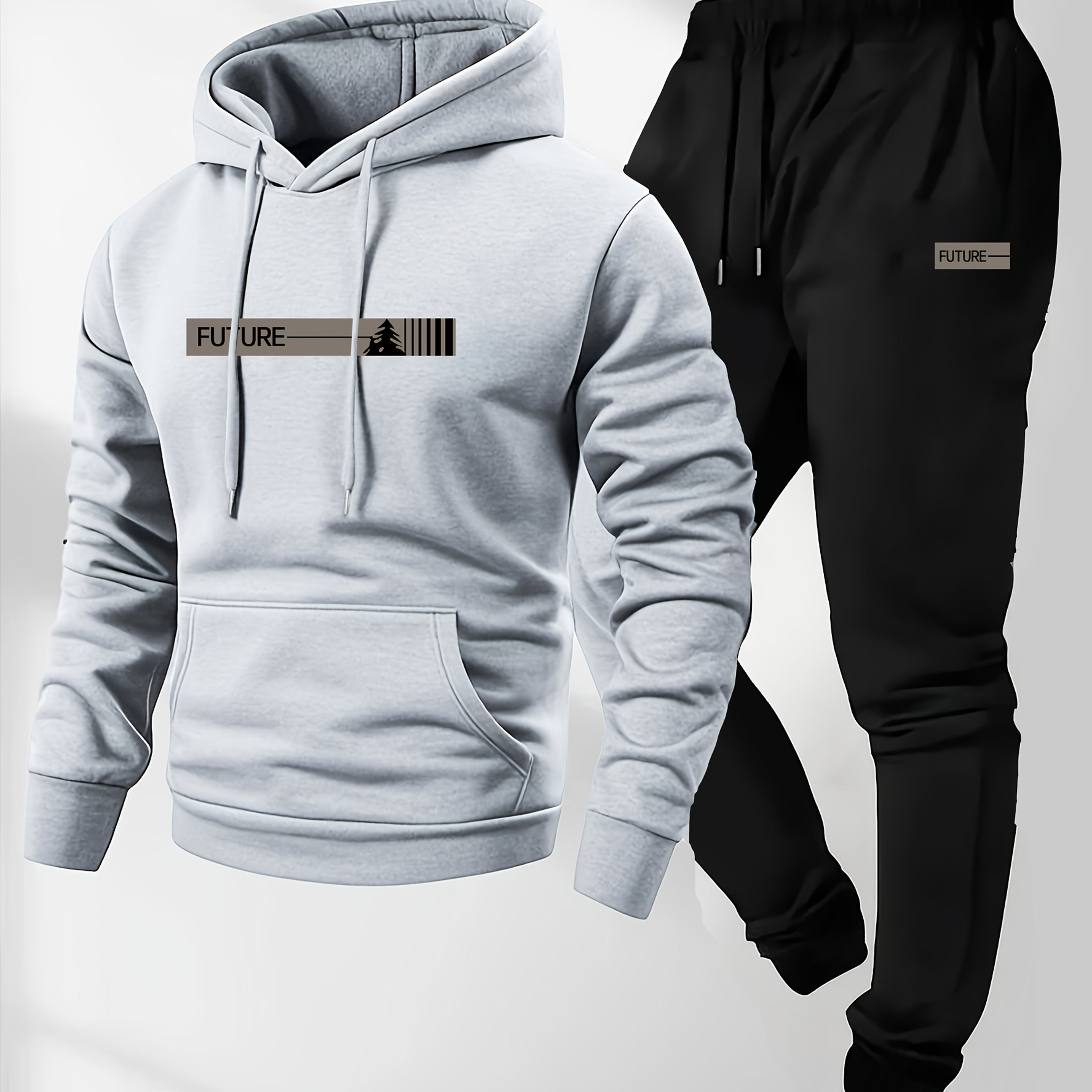 Men'S 2pcs Set, Casual Crew Neck Long Sleeve Hooded Sweatshirt And Sweatpants Suit, Suitable for Winter And Autumn, Sportswear Suit, Sweater Hoodie, Sports Top, Jogging Pants, Sweatpants, Hoodie, Sweatshirt, Pants, Hooded Top, Sports Pants Cole Hampton