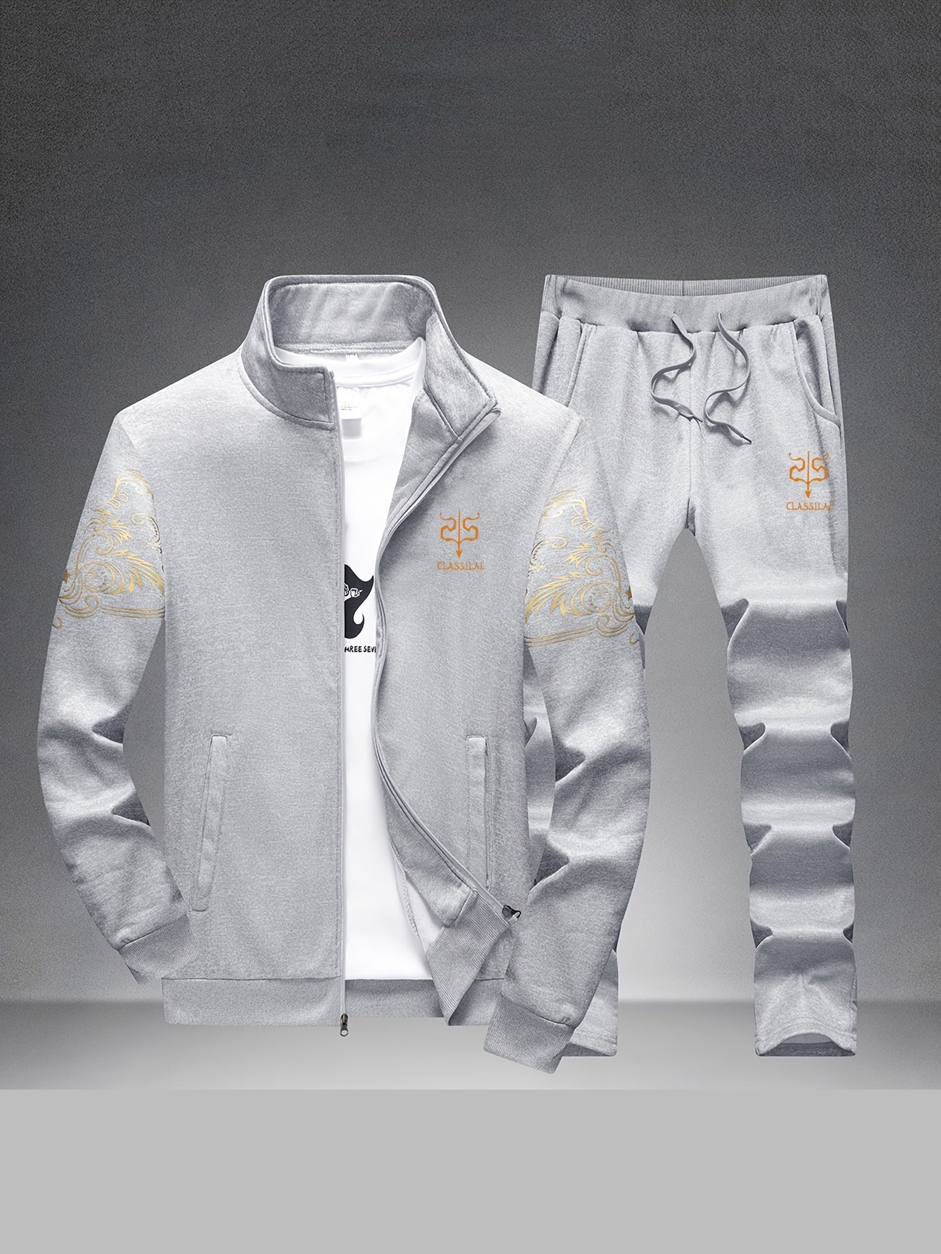 Spring And Autumn Style Men'S Zipper Open Cardigan Sports Suit Cole Hampton