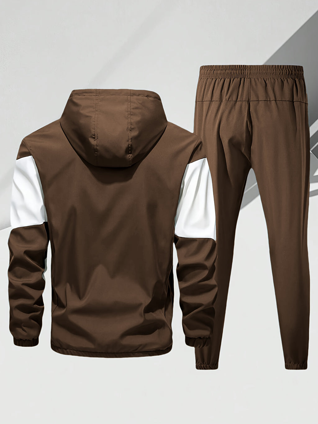 Men'S Casual 2pcs Athletic Set Unisex Couple All-Season Spring Autumn Loose Color-Block Athletic Outfit Hooded Sweater Zip-Up Jacket Long Sleeve Outerwear Long Pants Jogging Trousers Gym Workout Running Outdoor Set Elastic Pants Hoodie Top And Botto Cole Hampton