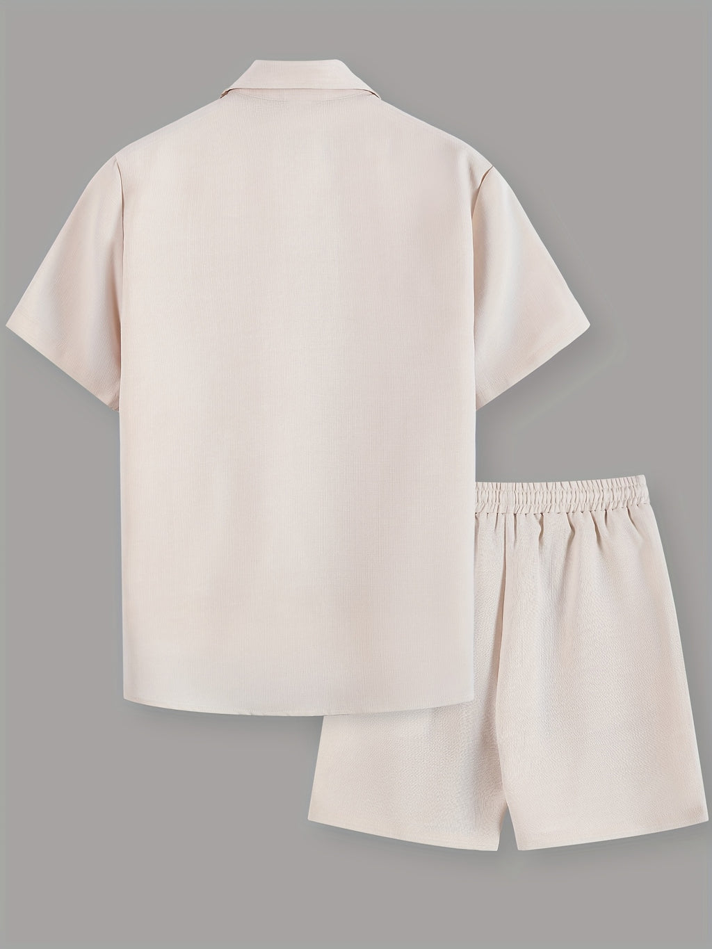 OBM Starry Men'S Solid Color Fresh Pocket Short Sleeve Shirt And Drawstring Double Slant Pockets Shorts Set Cole Hampton