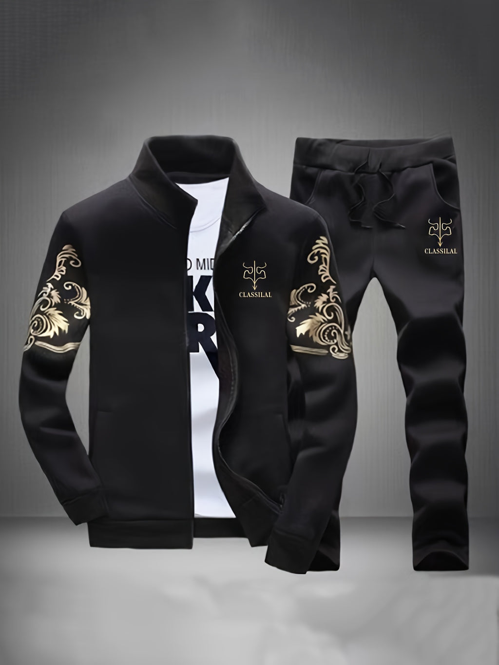 Spring And Autumn Style Men'S Zipper Open Cardigan Sports Suit Cole Hampton