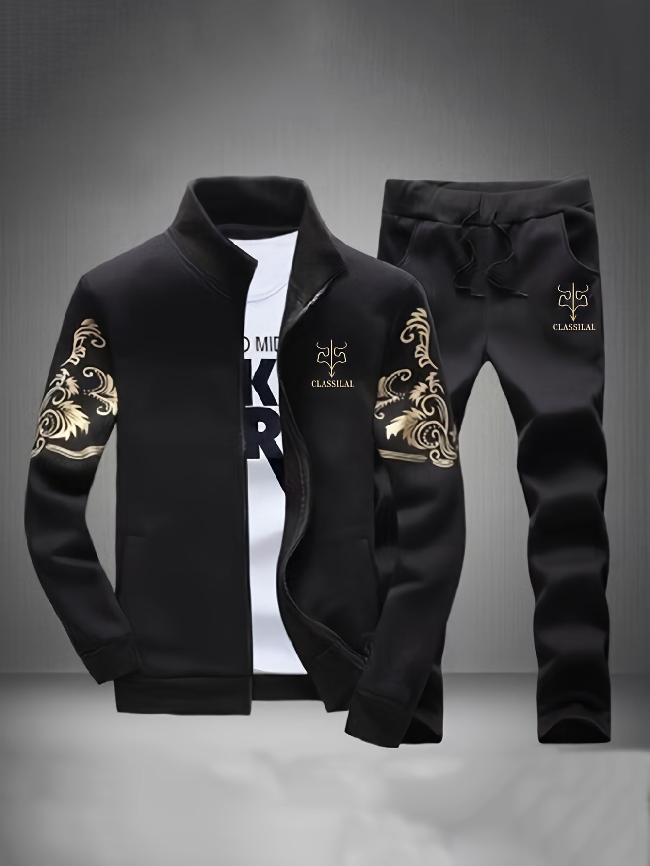 Spring And Autumn Style Men'S Zipper Open Cardigan Sports Suit Cole Hampton
