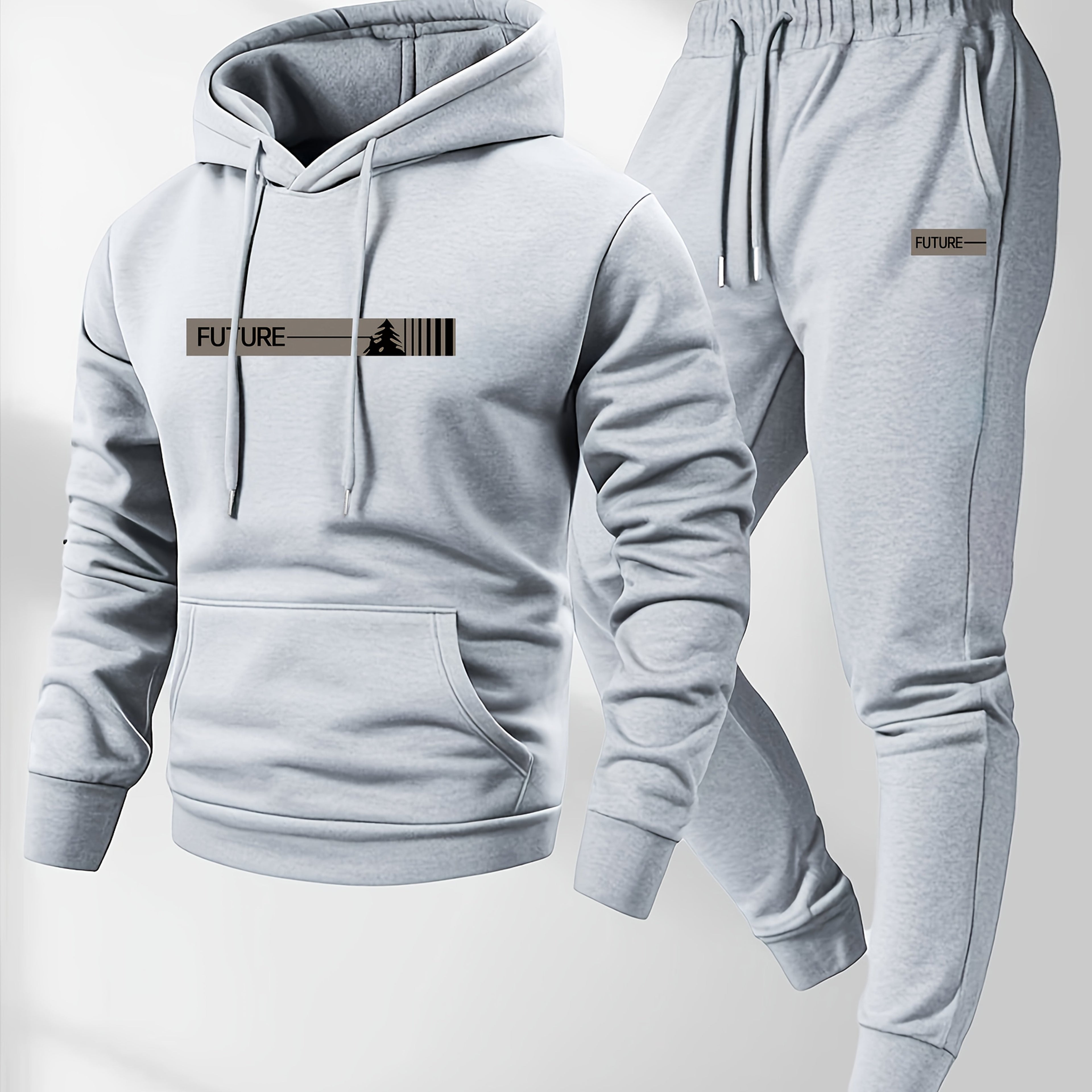 Men'S 2pcs Set, Casual Crew Neck Long Sleeve Hooded Sweatshirt And Sweatpants Suit, Suitable for Winter And Autumn, Sportswear Suit, Sweater Hoodie, Sports Top, Jogging Pants, Sweatpants, Hoodie, Sweatshirt, Pants, Hooded Top, Sports Pants Cole Hampton