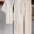 Cole Hampton Men's Cuban Collar Shirt & Pants Set, Star Print
