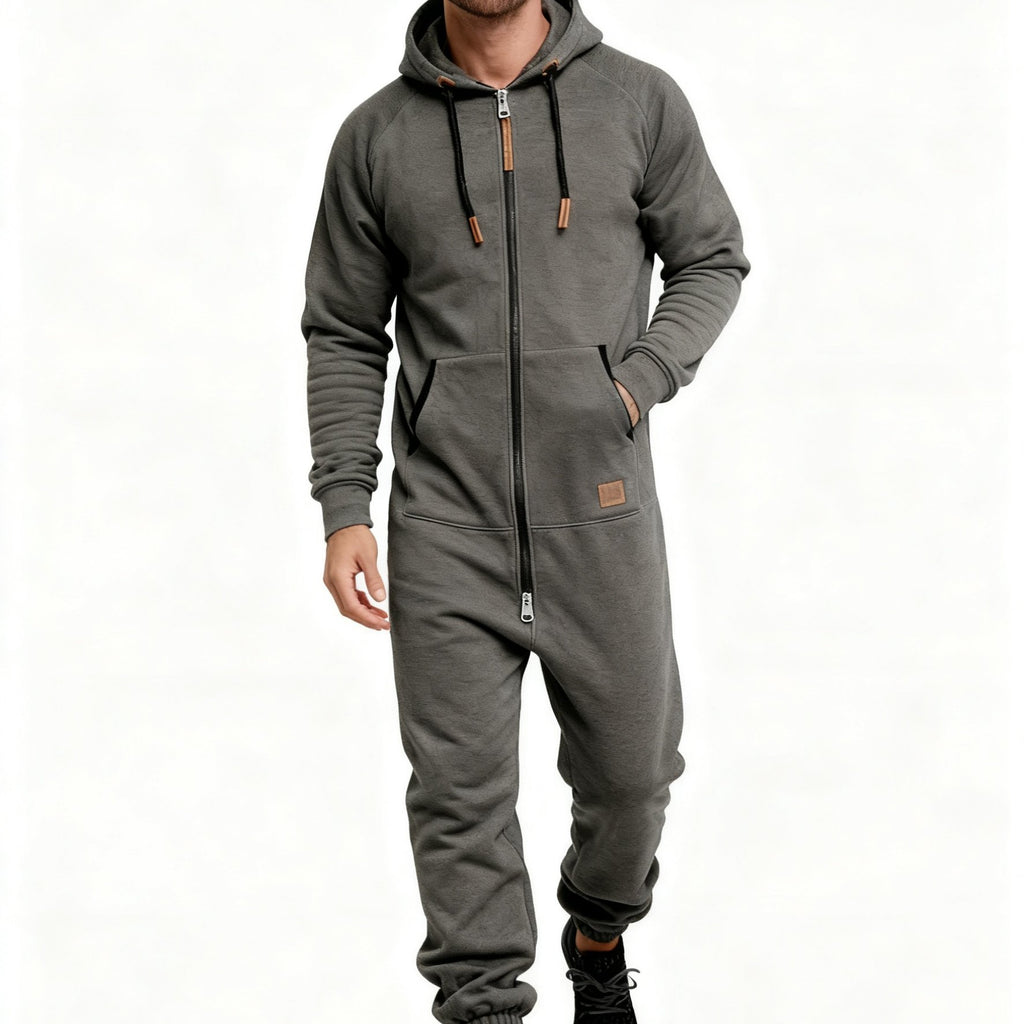 Cole Hampton Men's Hooded Jumpsuit, Zip-Up Coveralls