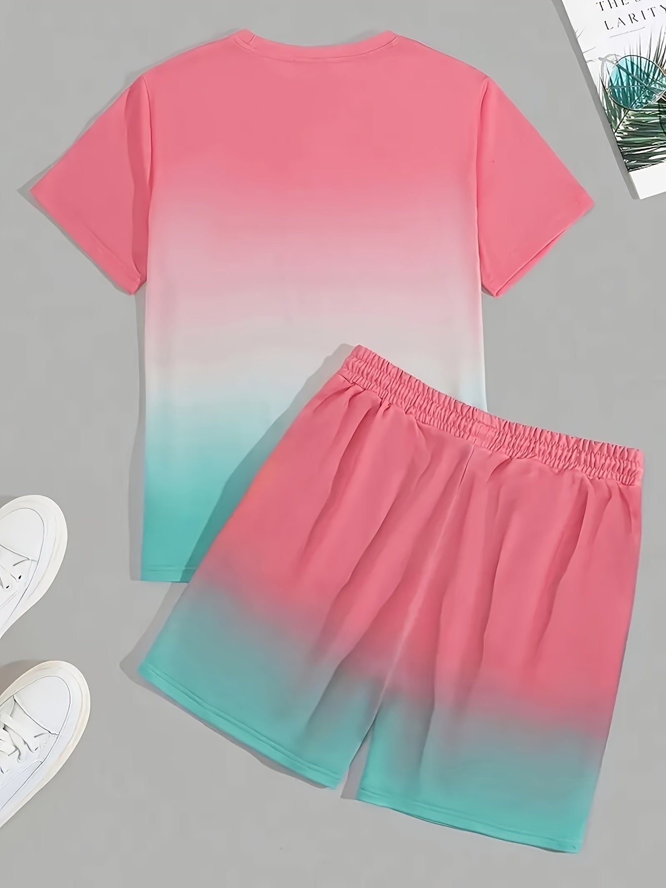 Men's fashion crewneck short-sleeved shorts two-piece set, 3D digital printing HD pattern, summer leisure and comfortable vacation sports Men's wear Cole Hampton