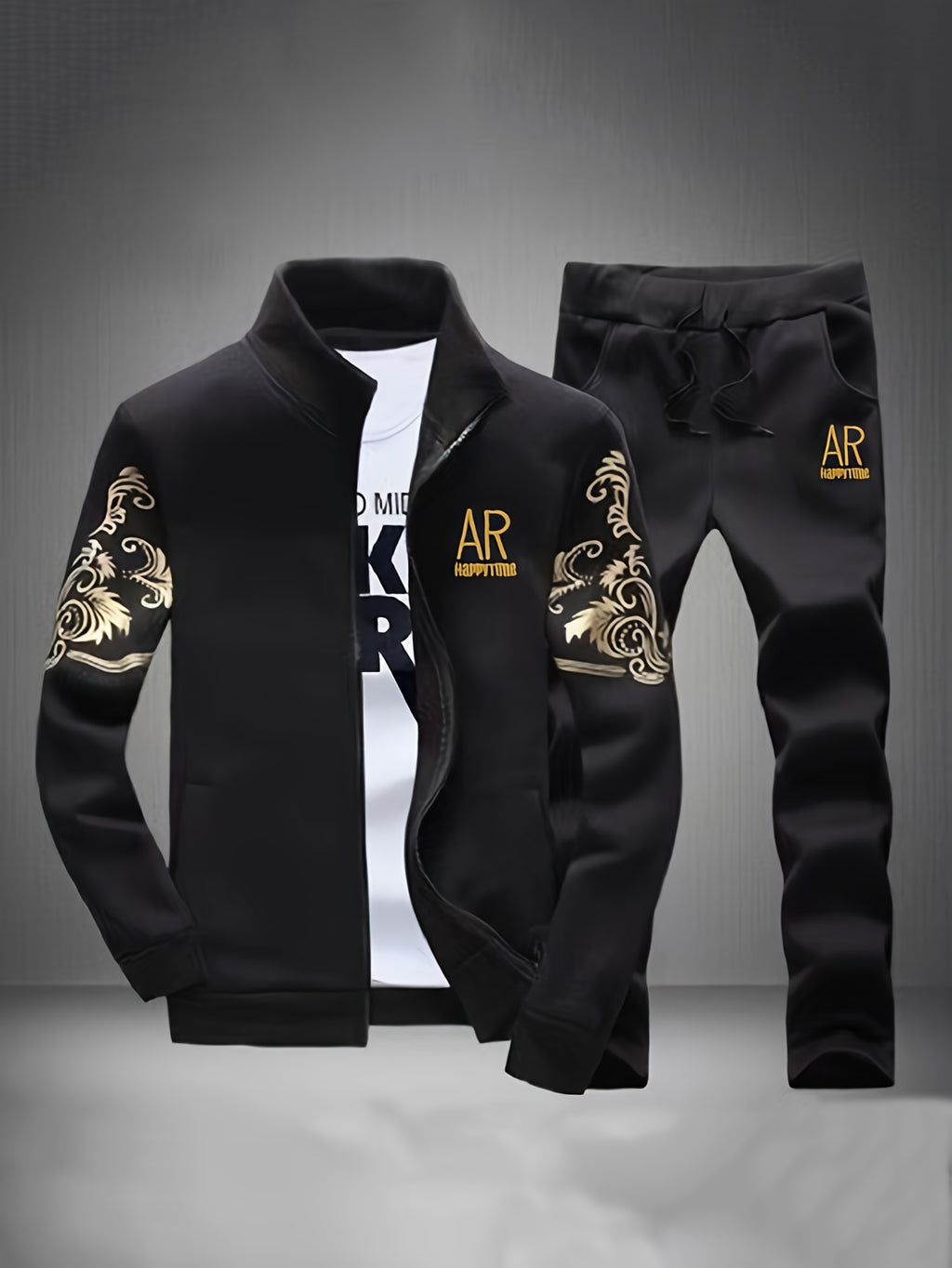 Spring And Autumn Style Men'S Zipper Open Cardigan Sports Suit Cole Hampton