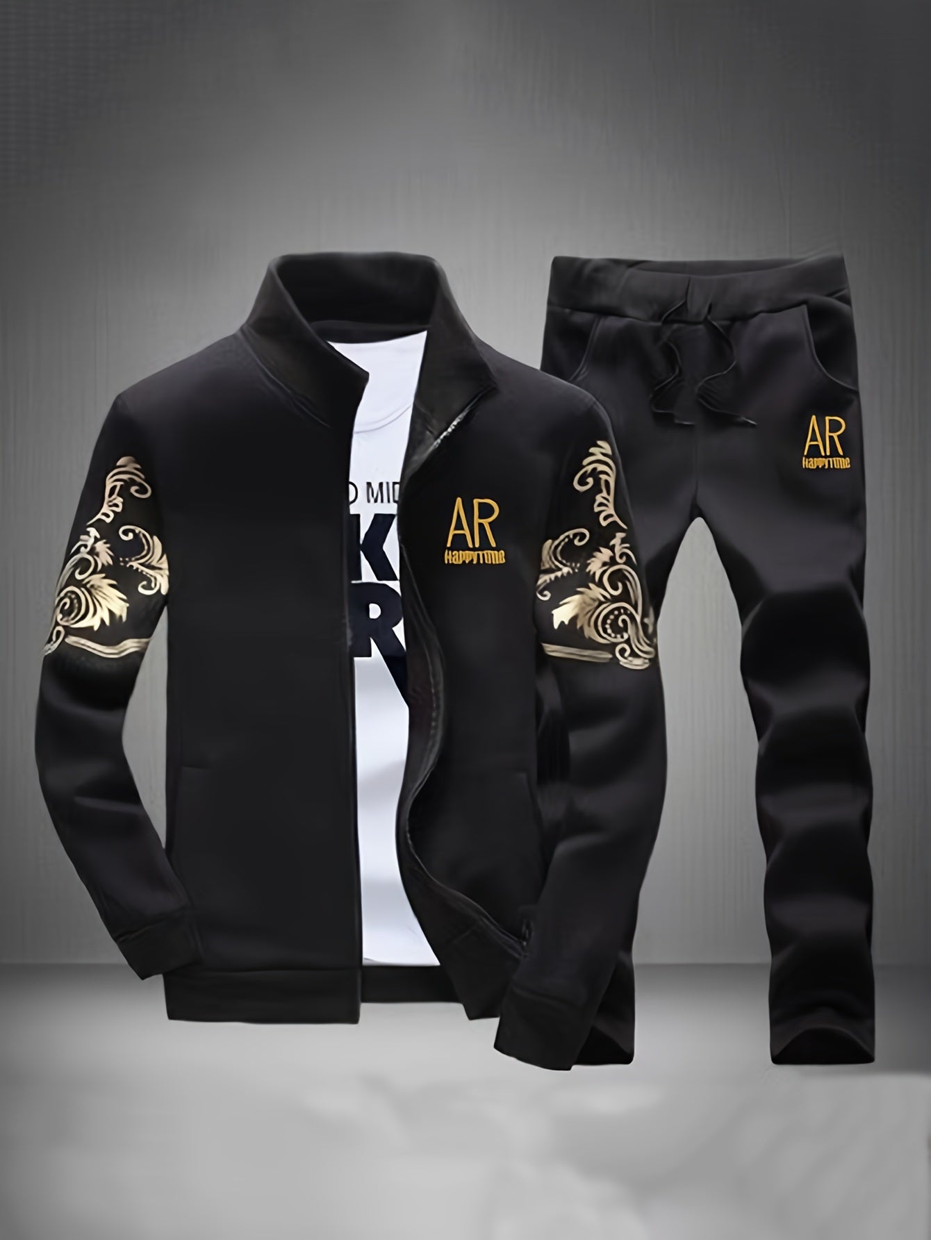 Spring And Autumn Style Men'S Zipper Open Cardigan Sports Suit Cole Hampton