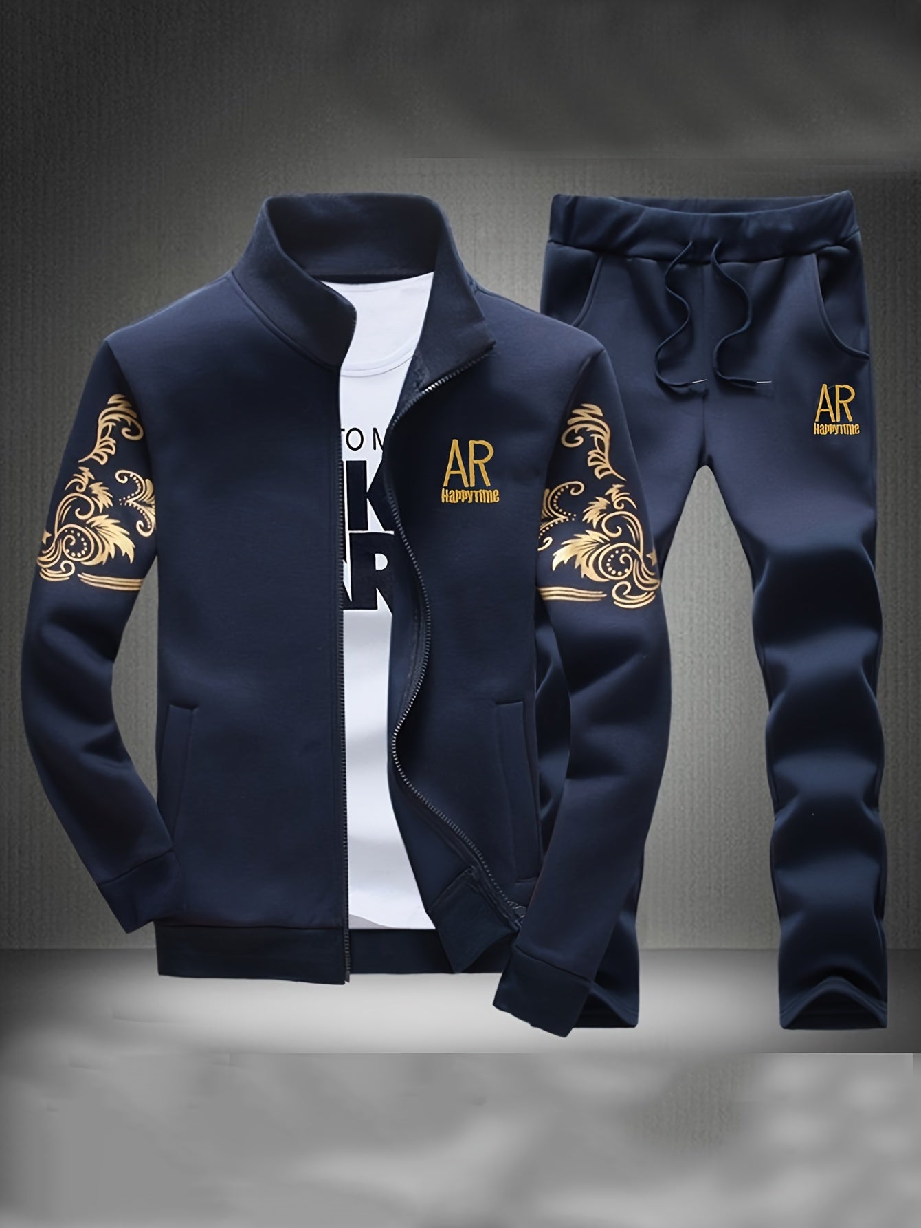 Spring And Autumn Style Men'S Zipper Open Cardigan Sports Suit Cole Hampton