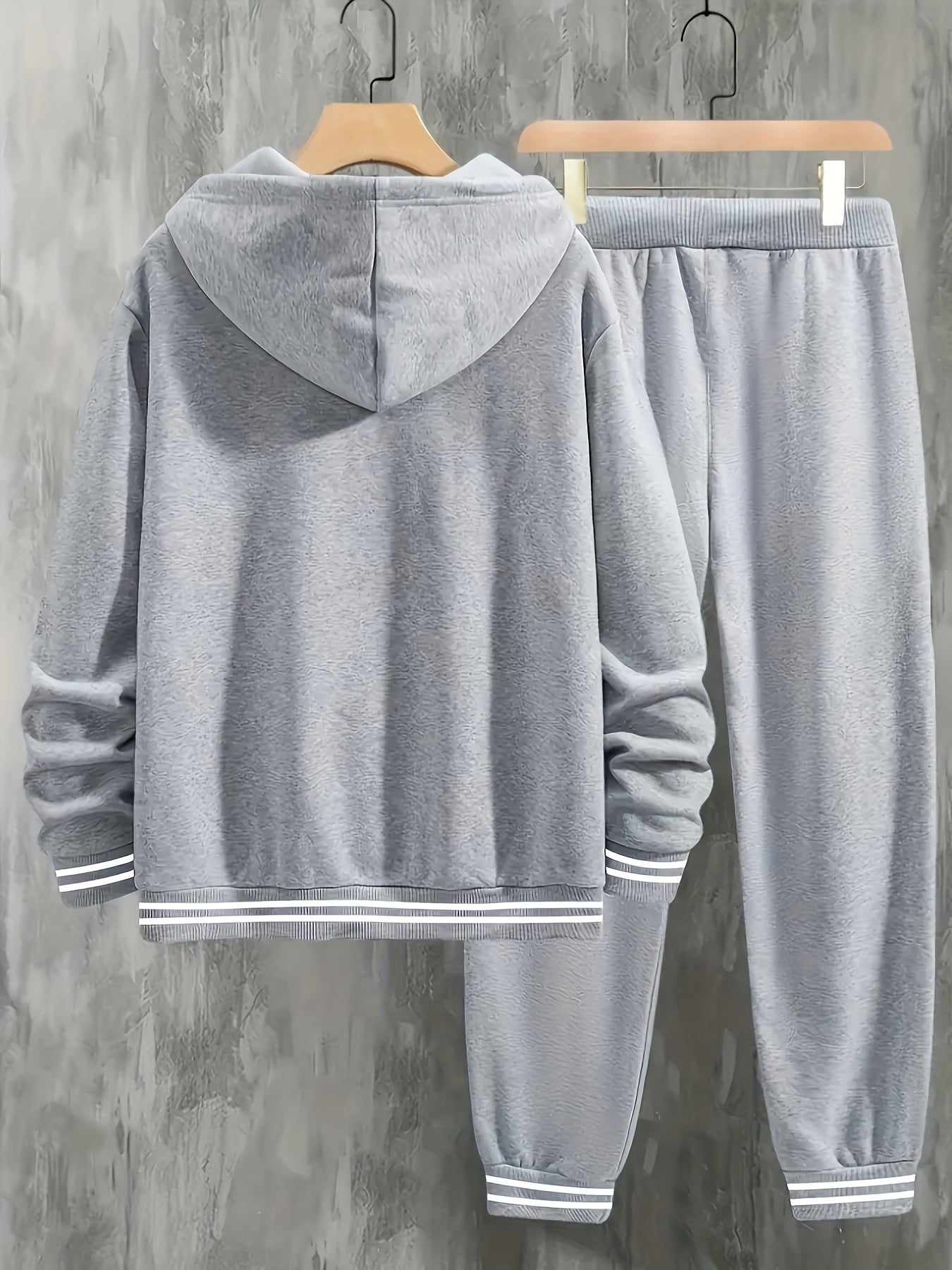 2025 New Men'S Paris Letter Print Hooded Sweatshirt And Drawstring Waist Sweatpants Set, Gift for Boyfriend Cole Hampton