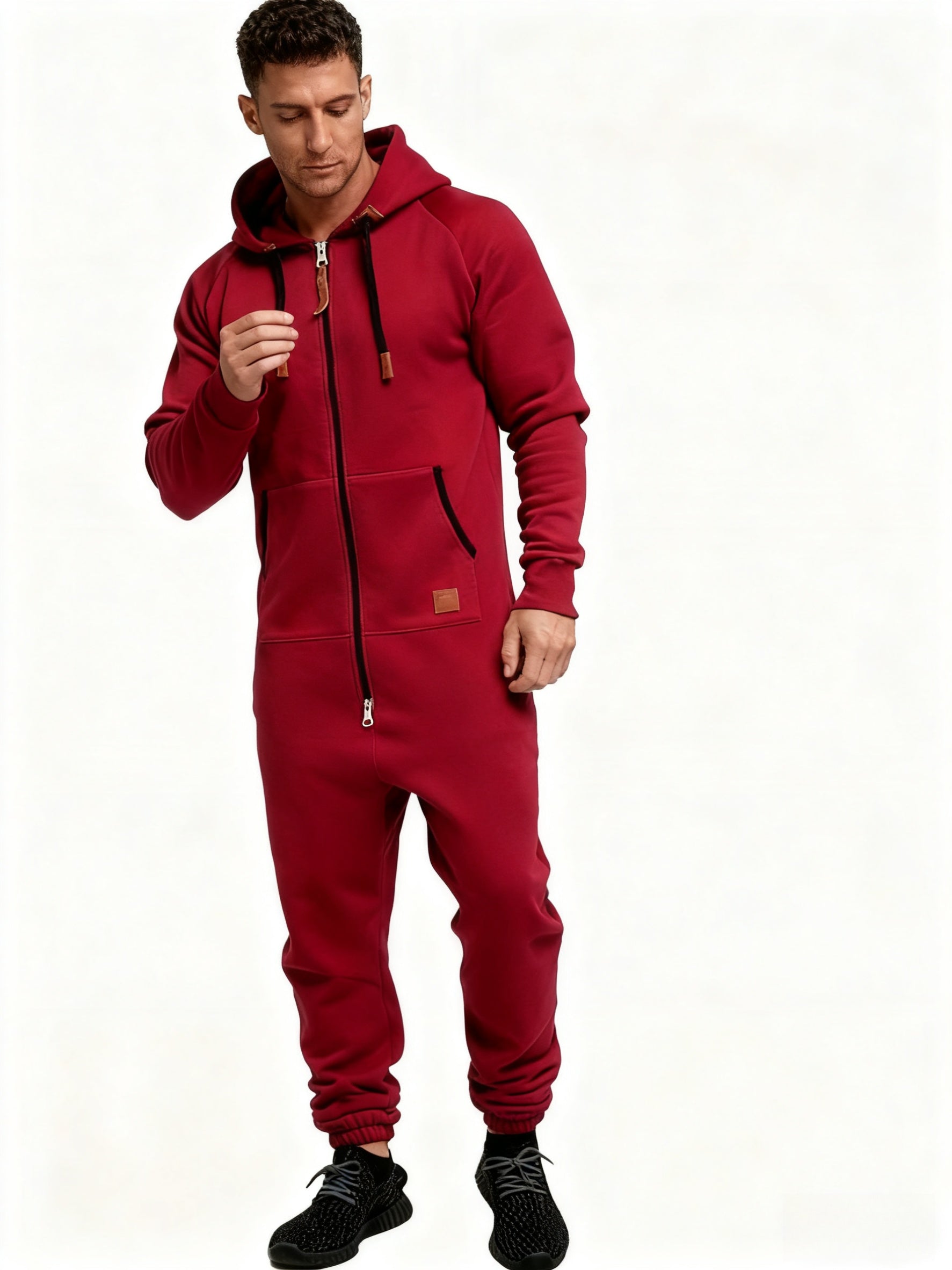Cole Hampton Men's Hooded Jumpsuit, Zip-Up Coveralls