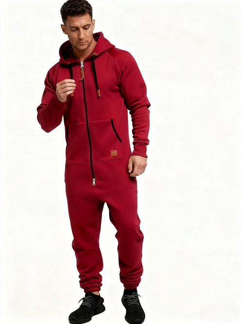 Cole Hampton Men's Hooded Jumpsuit, Zip-Up Coveralls