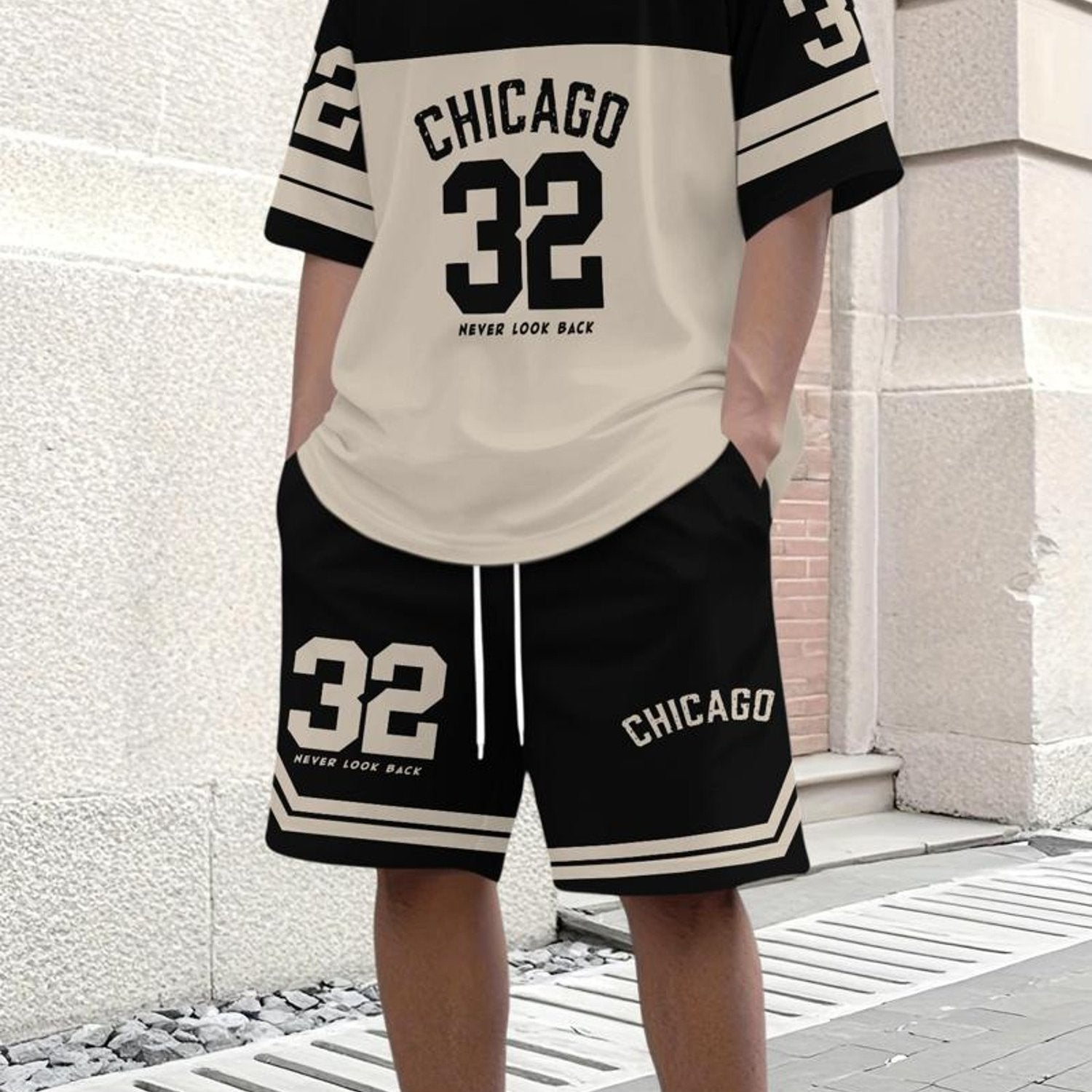 Men's Casual T-Shirt, Crew Neck Short Sleeve and Shorts Set, with Striking "32" Number Pattern, Breathable Regular Fit for Daily and Formal Wear Cole Hampton