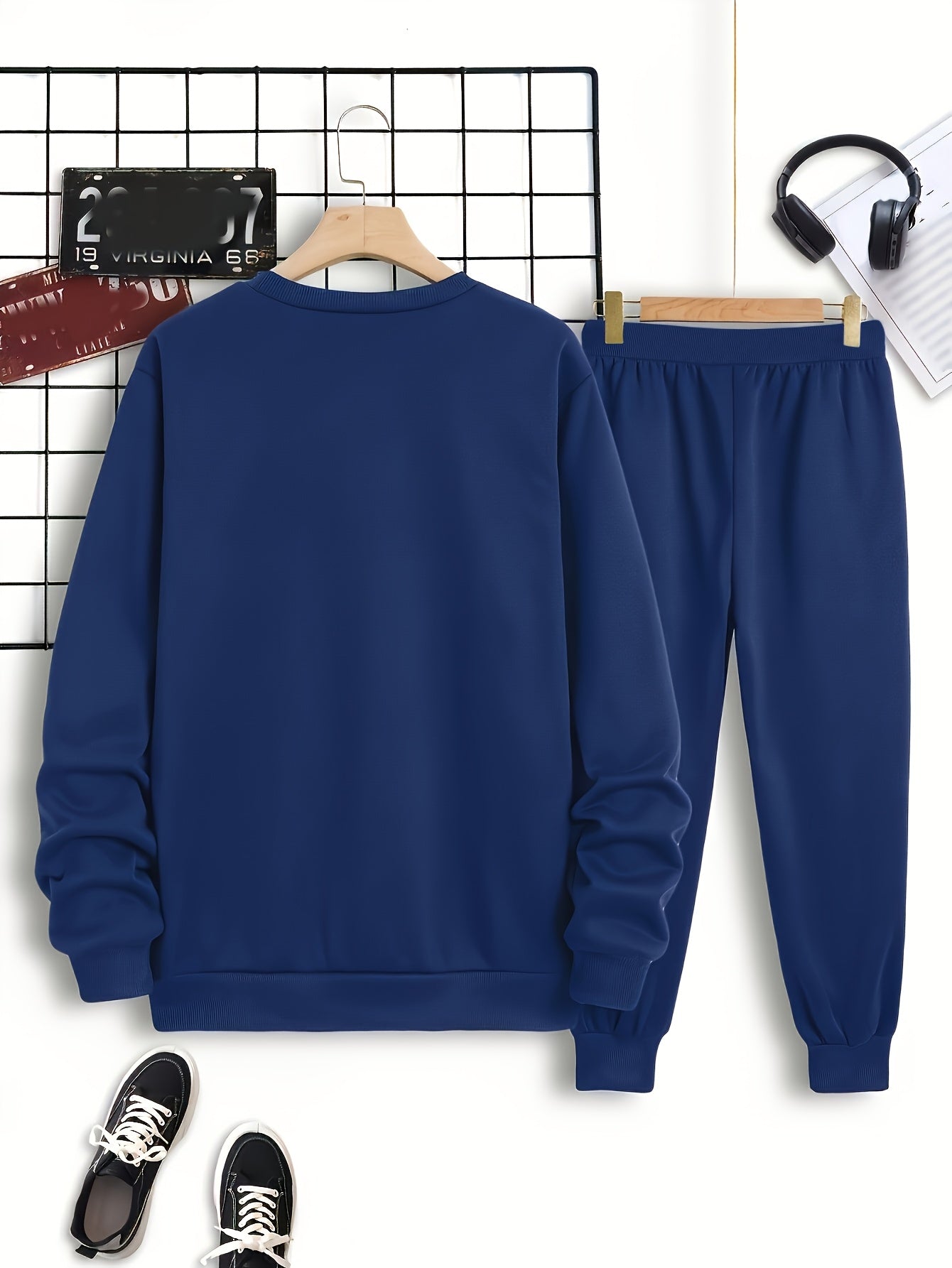 Men'S Sweatshirt And Print Casual Long Pants 2pcs Set Cole Hampton