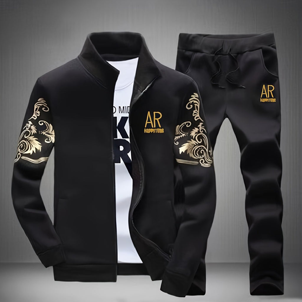 Spring And Autumn Style Men'S Zipper Open Cardigan Sports Suit Cole Hampton