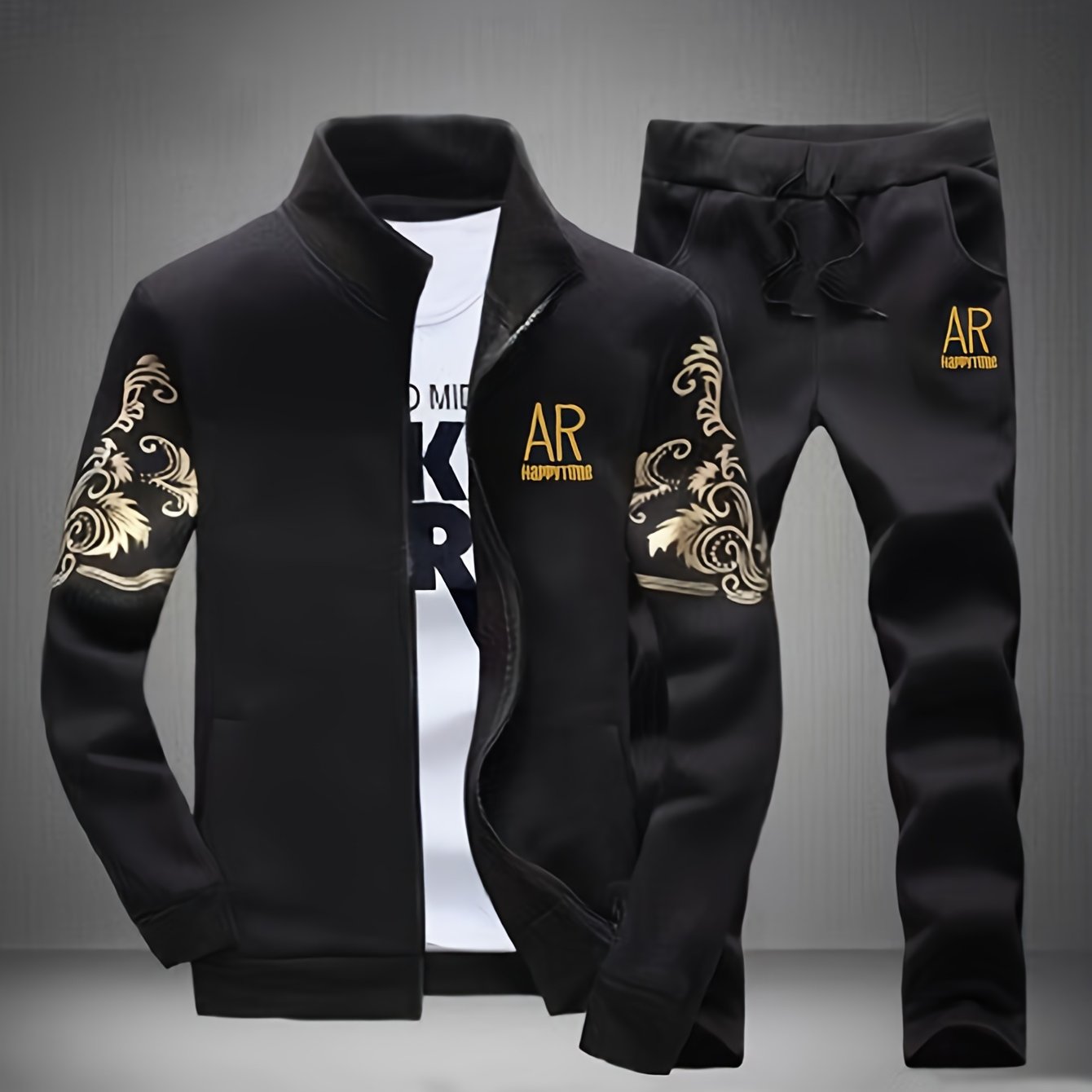Spring And Autumn Style Men'S Zipper Open Cardigan Sports Suit Cole Hampton