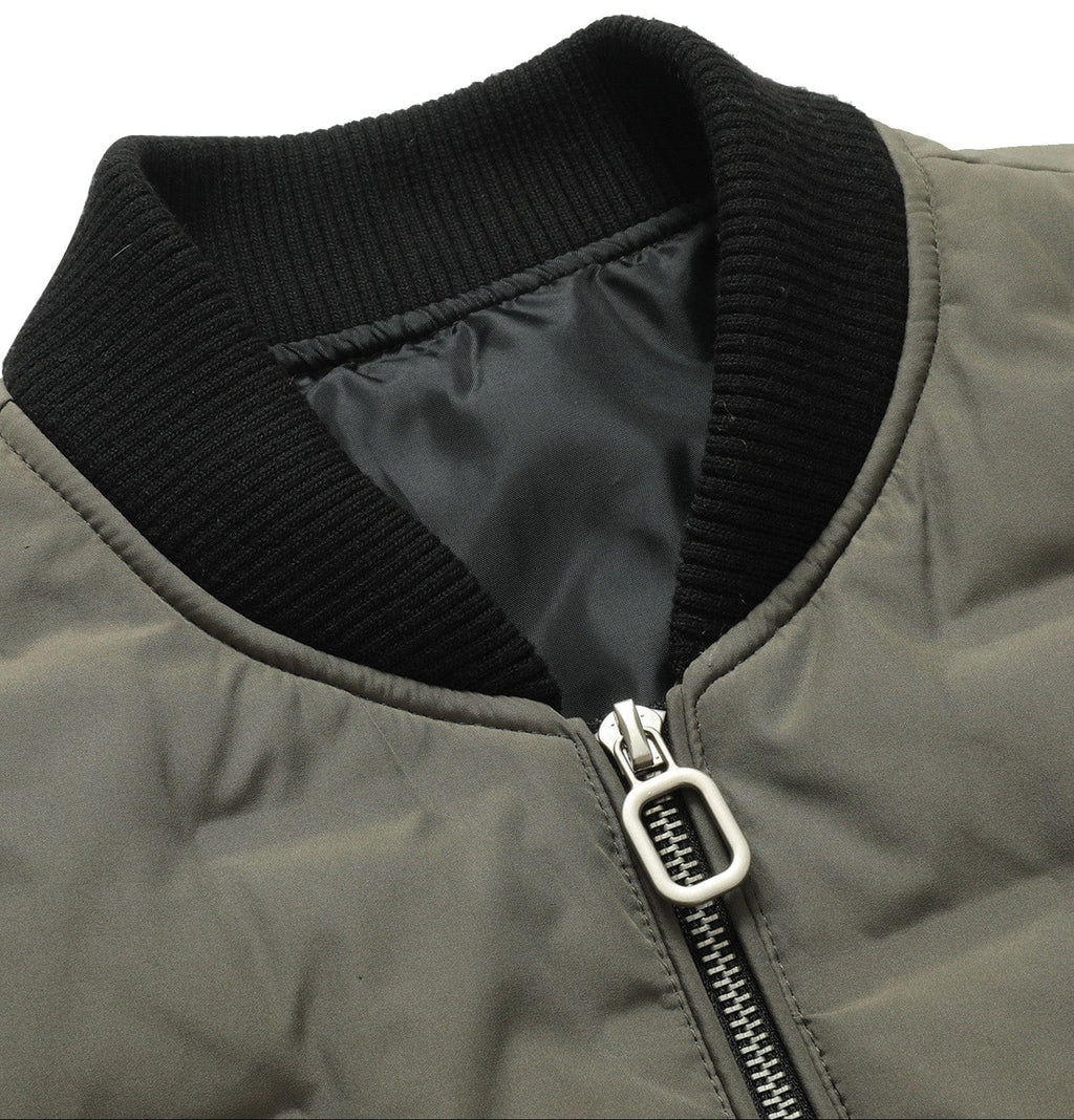 Puffer Bomber Jacket – Men's Insulated Padded Bomber – Ribbed Cuff Winter Cole Hampton
