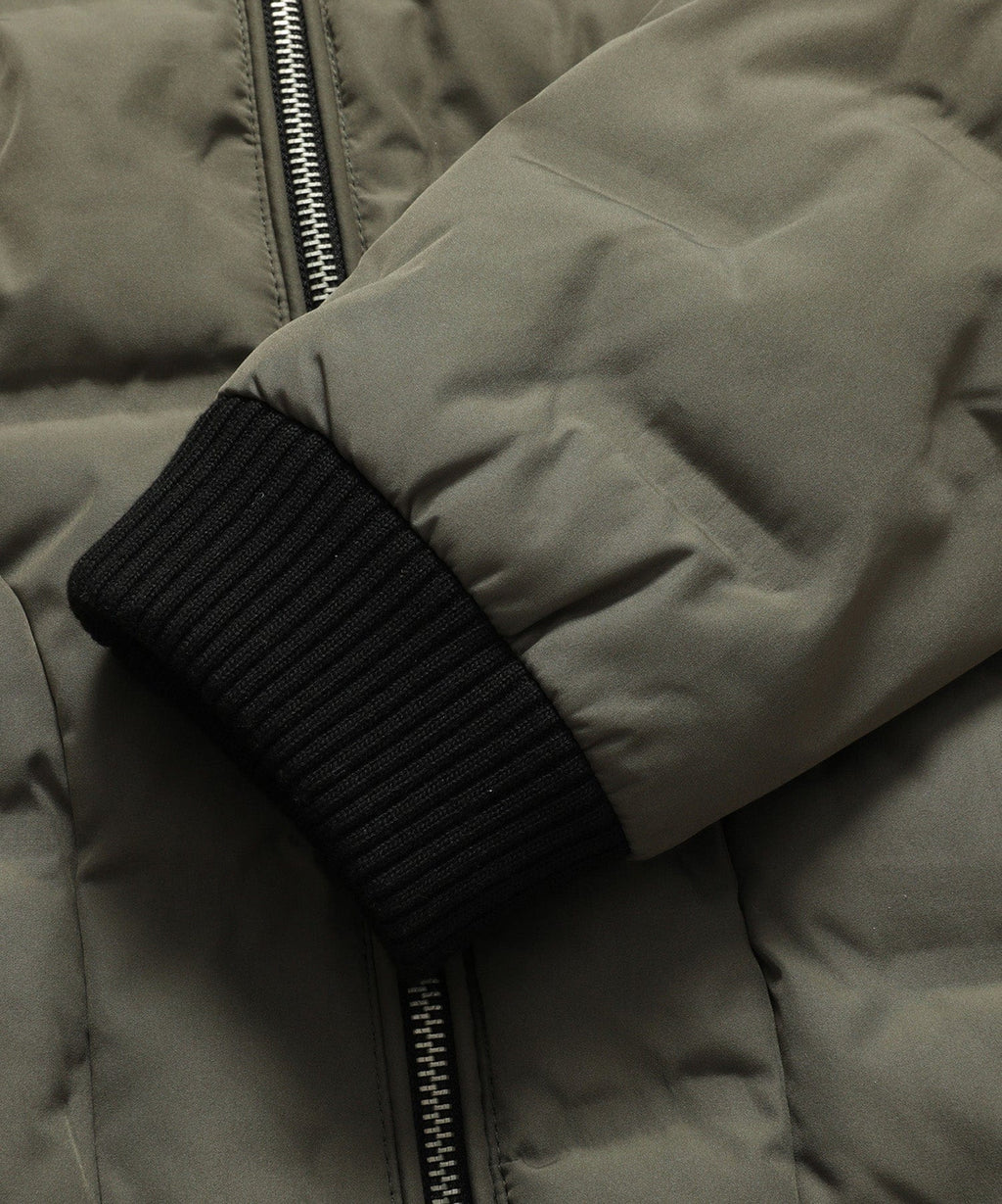Puffer Bomber Jacket – Men's Insulated Padded Bomber – Ribbed Cuff Winter Cole Hampton