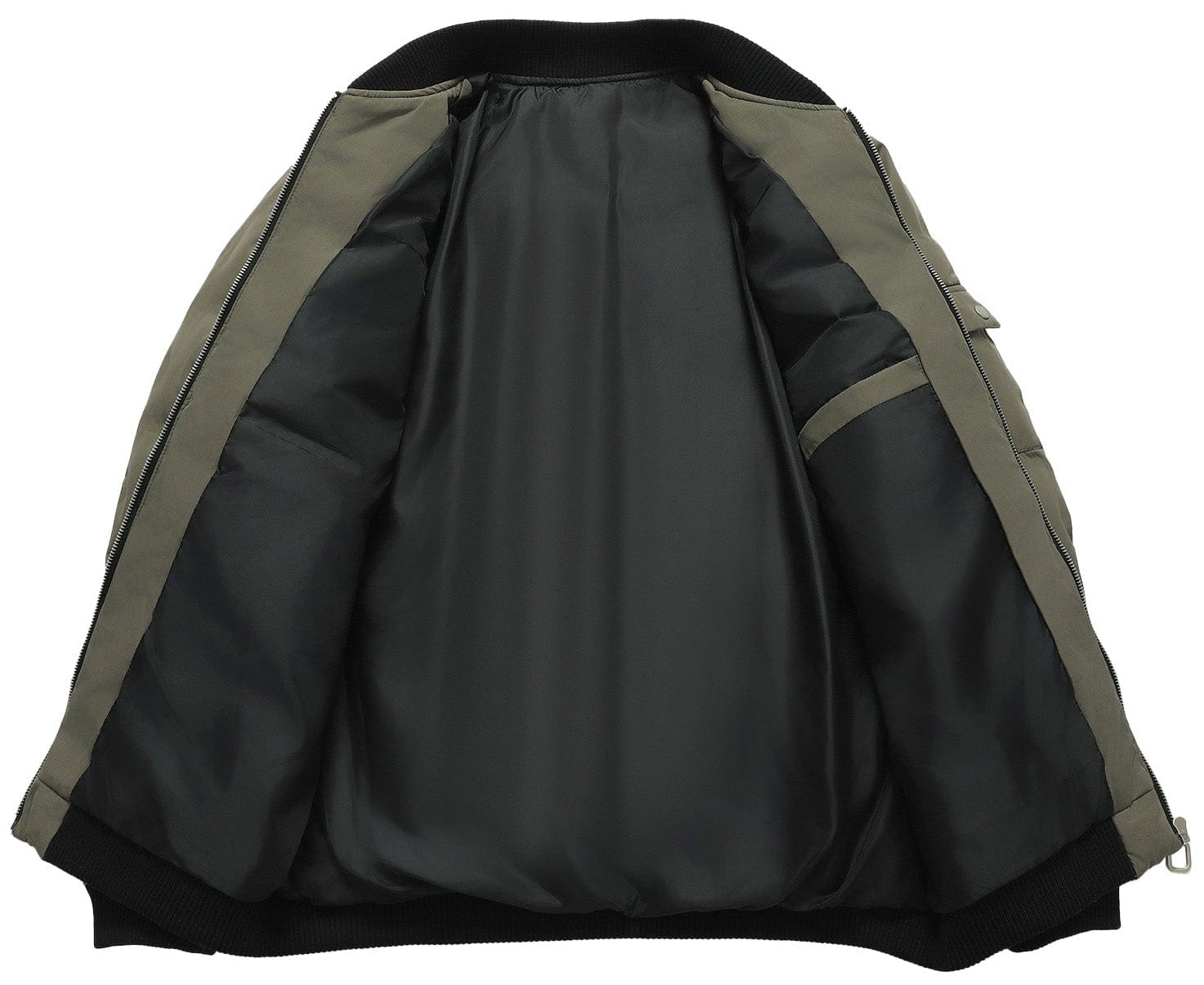 Puffer Bomber Jacket – Men's Insulated Padded Bomber – Ribbed Cuff Winter Cole Hampton