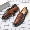 Alessandro Veneti Embossed Leather Loafers Ash & Harbor
