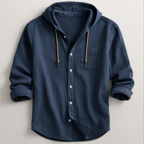 Alessandro Veneti Hooded Button-Up Shirt Cole Hampton