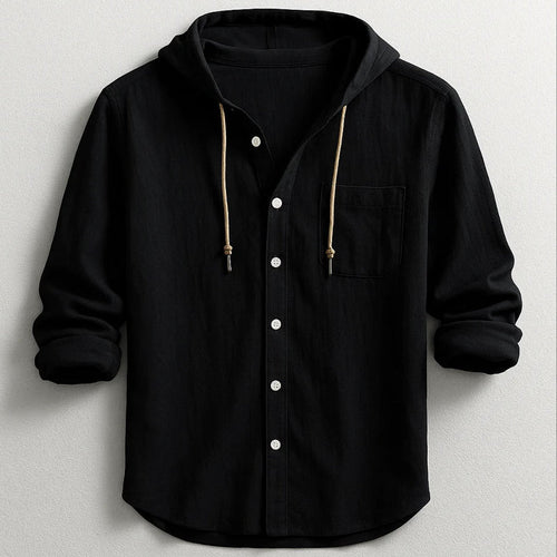 Alessandro Veneti Hooded Button-Up Shirt Cole Hampton