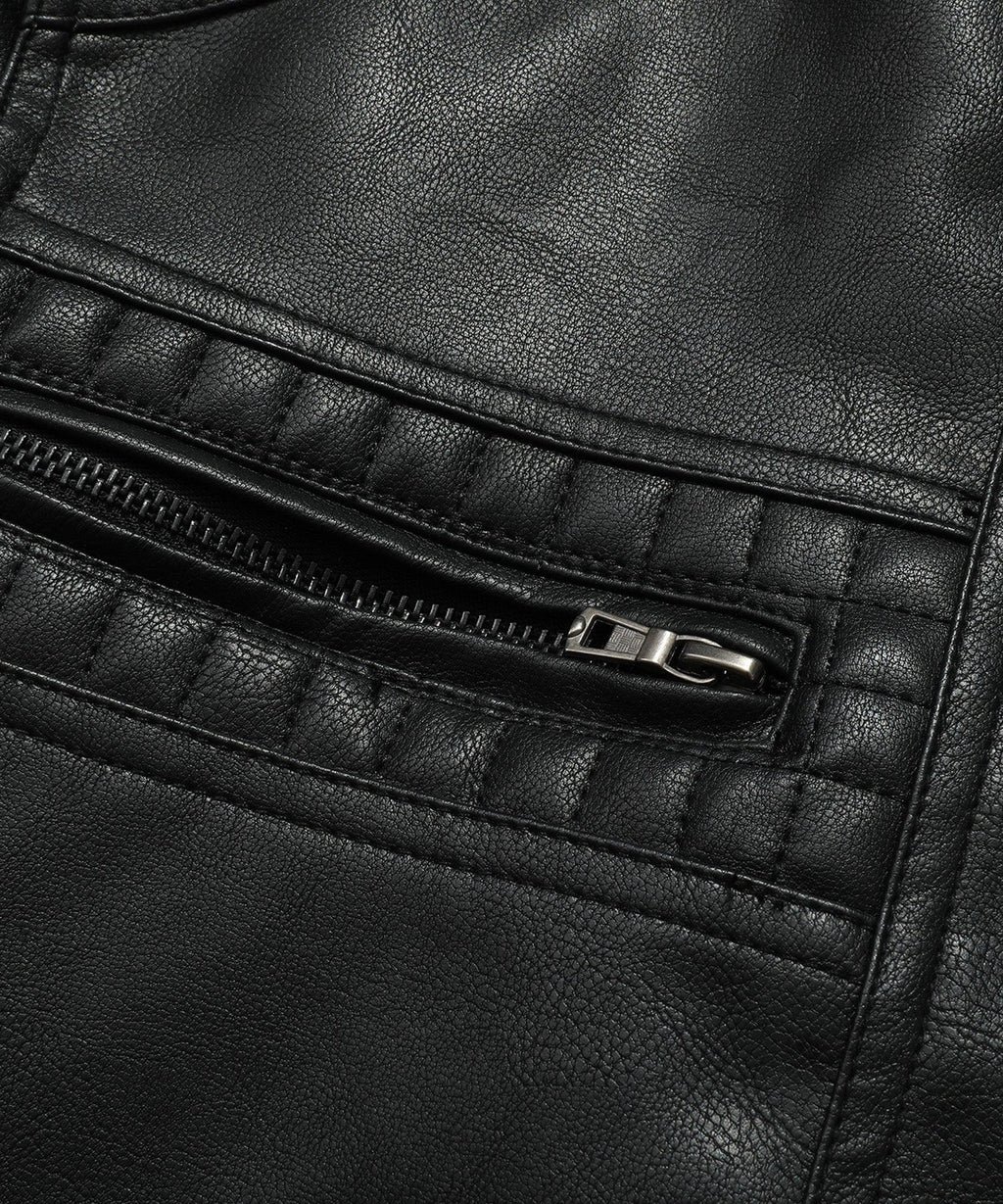 Jetstream Jacket – Men's Faux Leather Bomber – Removable Hood Cole Hampton