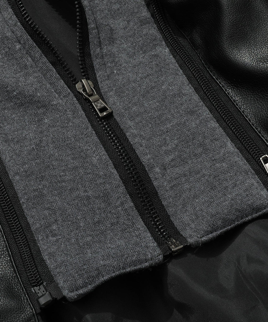 Jetstream Jacket – Men's Faux Leather Bomber – Removable Hood Cole Hampton
