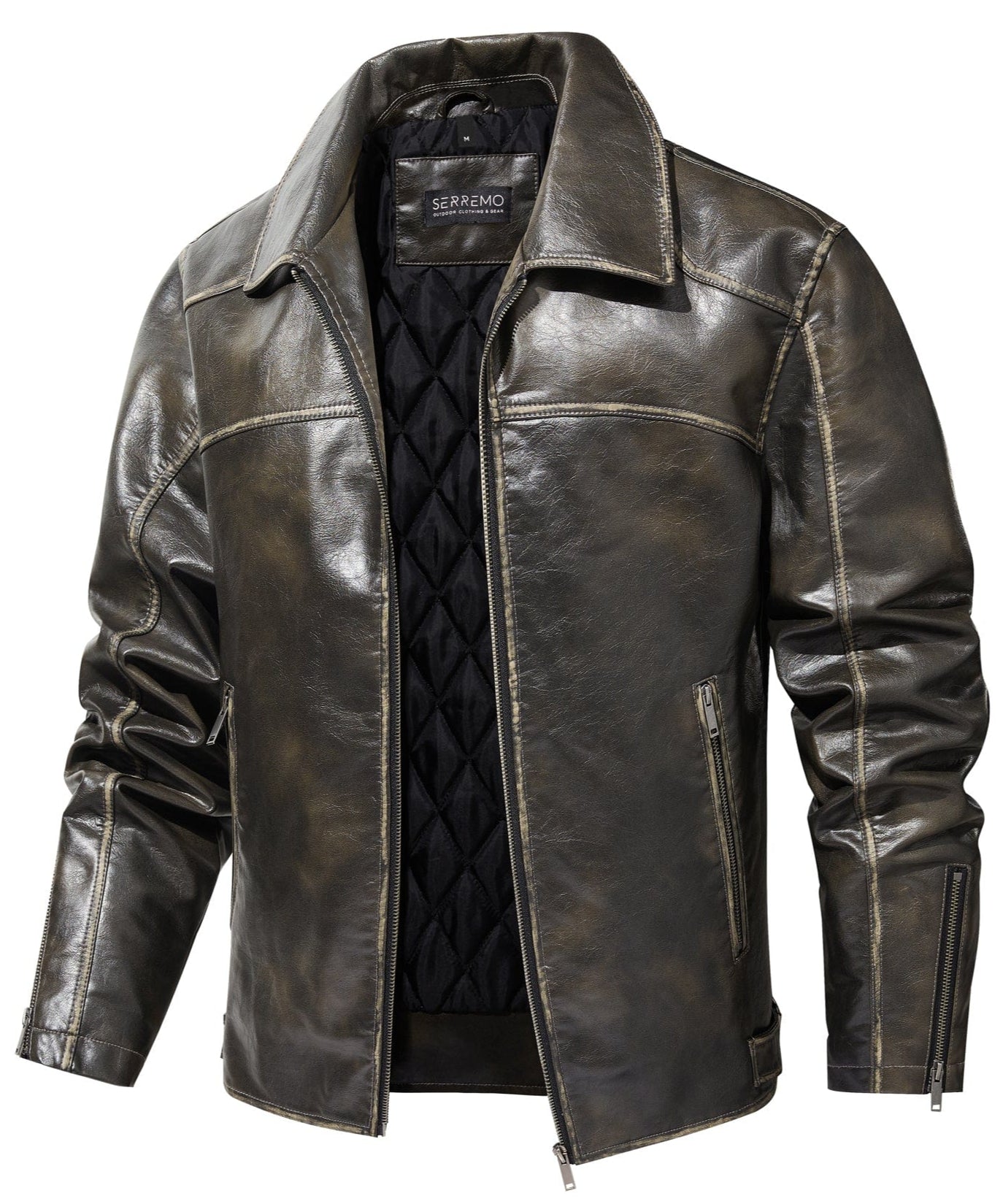 Rustic Edge Jacket – Men's Distressed Faux Leather Jacket – Vintage Moto Cole Hampton