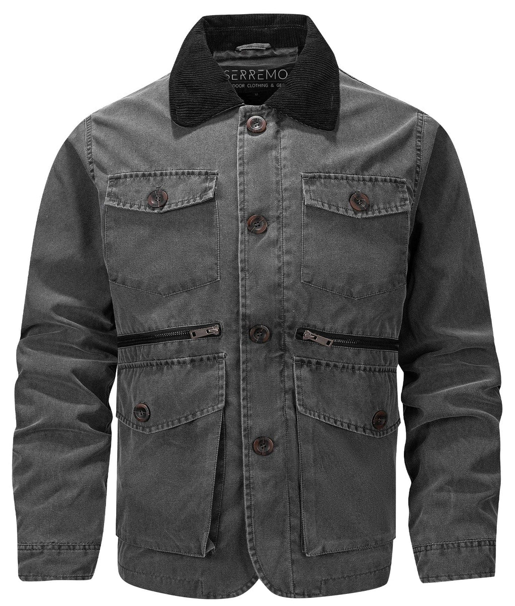 Regiment Jacket – Men's Canvas Field Jacket – Corduroy Collar Utility Cole Hampton