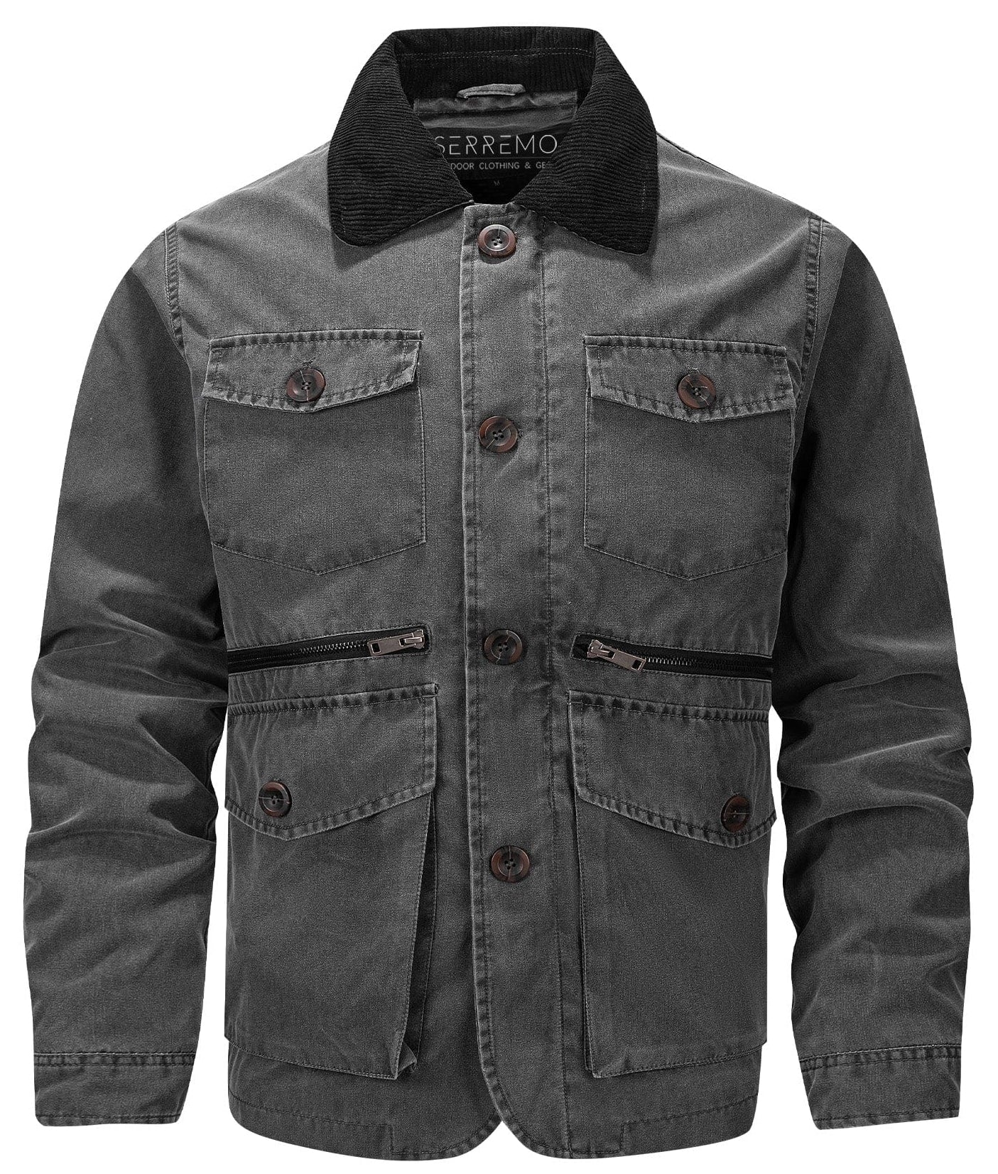 Regiment Jacket – Men's Canvas Field Jacket – Corduroy Collar Utility Cole Hampton