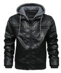 Jetstream Jacket – Men's Faux Leather Bomber – Removable Hood Cole Hampton
