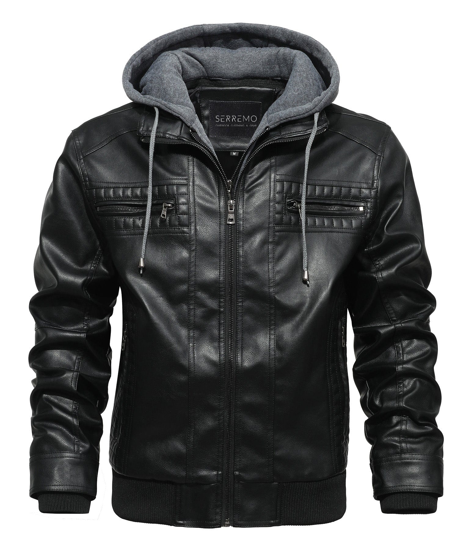 Jetstream Jacket – Men's Faux Leather Bomber – Removable Hood Cole Hampton