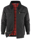Diamond Quilt Jacket – Men's Quilted Bomber Jacket – Corduroy Collar Cole Hampton