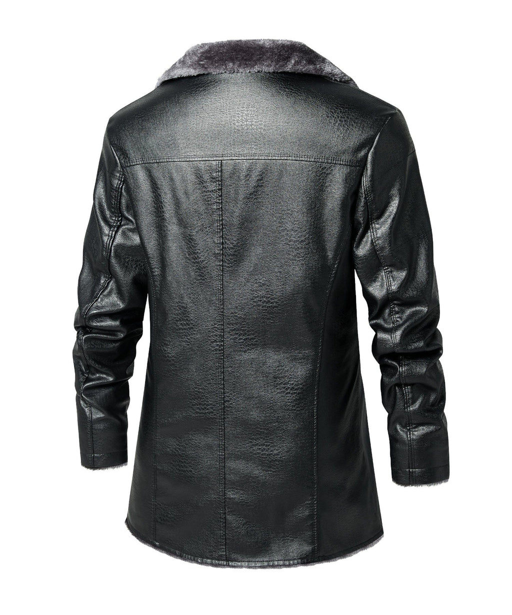 Tundra Patrol Coat – Men's Faux Leather Winter Coat – Fur-Lined Warm Cole Hampton